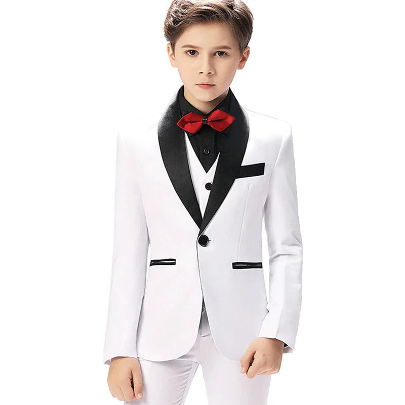 Modern Kids Back-to-school Boys Suit 3 Piece Jacket Vest Trousers - Tuxedo Wedding Suit