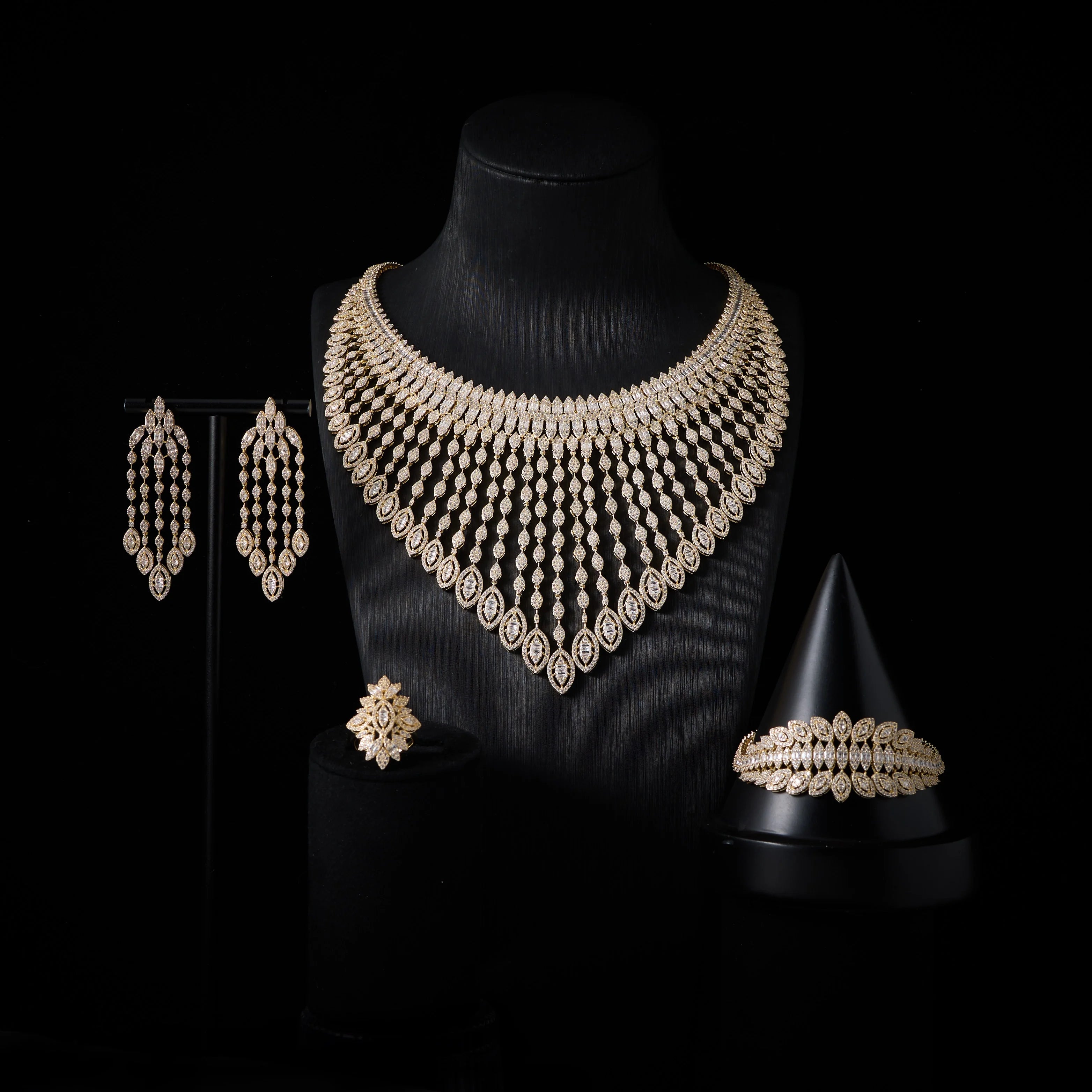 Luxury Bridal Jewelry Set for Women – Cubic Zirconia Wedding Necklace Set