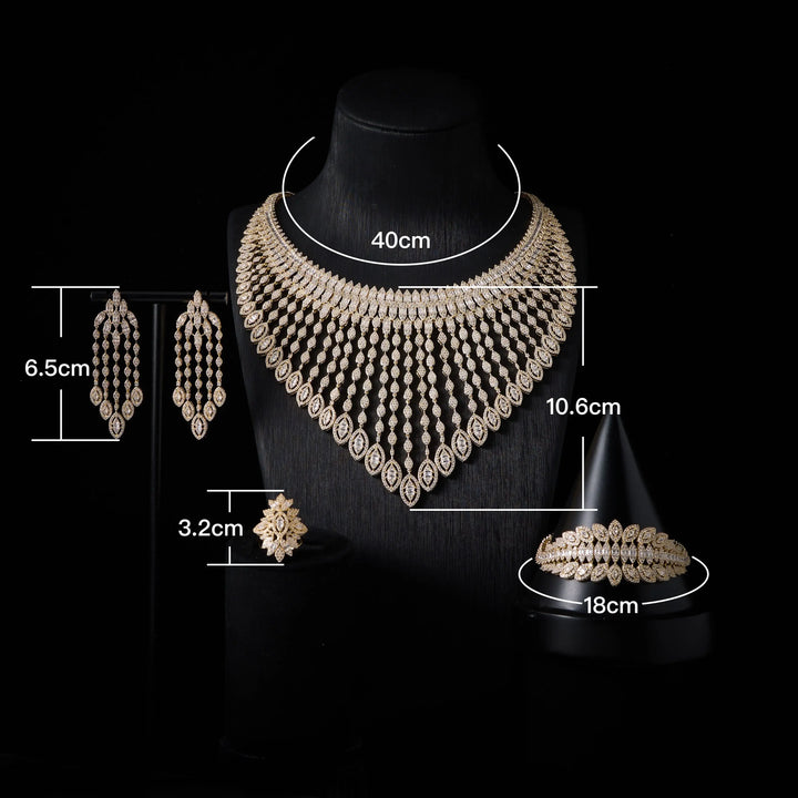 Luxury Bridal Jewelry Set for Women – Cubic Zirconia Wedding Necklace Set