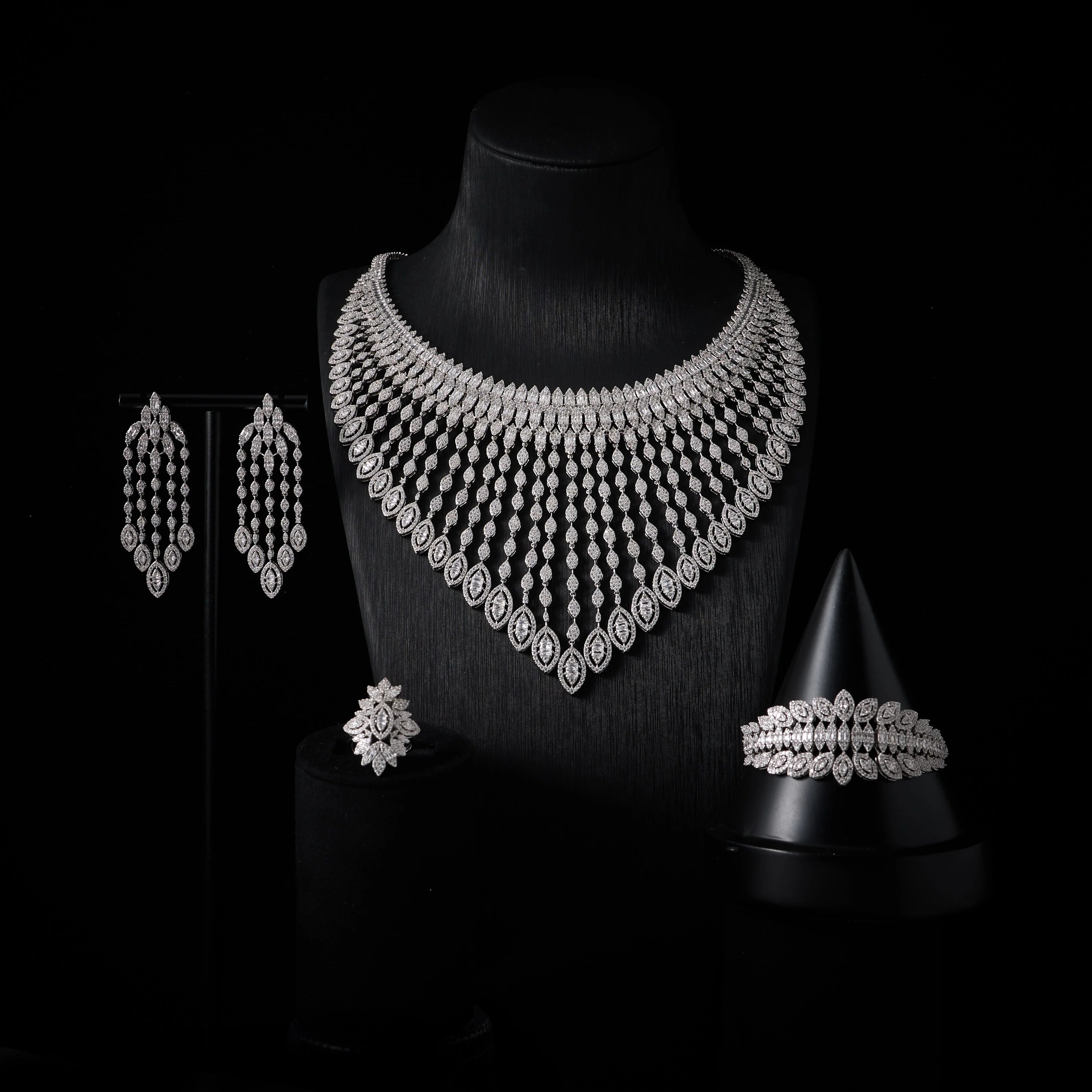 Luxury Bridal Jewelry Set for Women – Cubic Zirconia Wedding Necklace Set