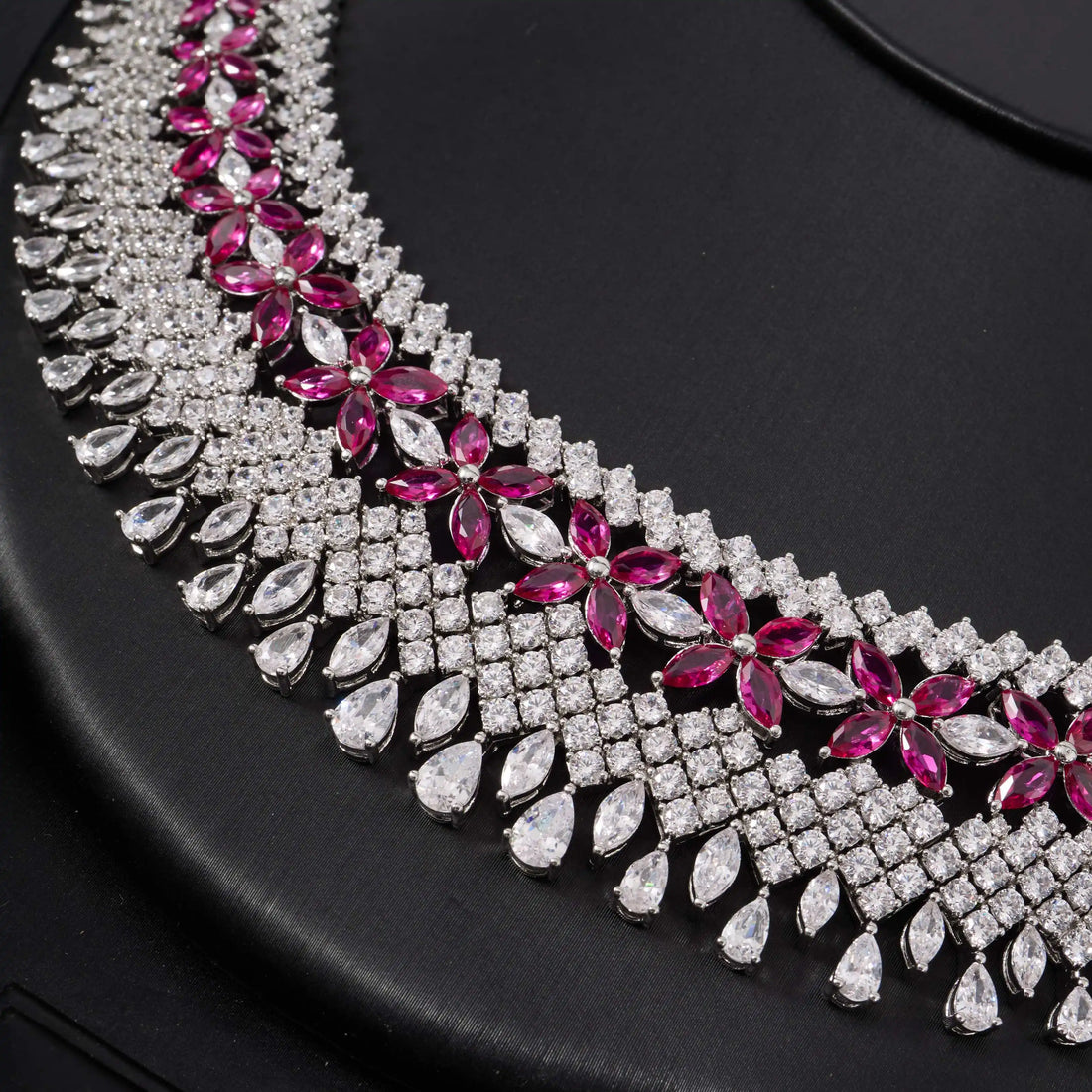 Luxury Double Layer Cubic Zircon Bridal Necklace Set