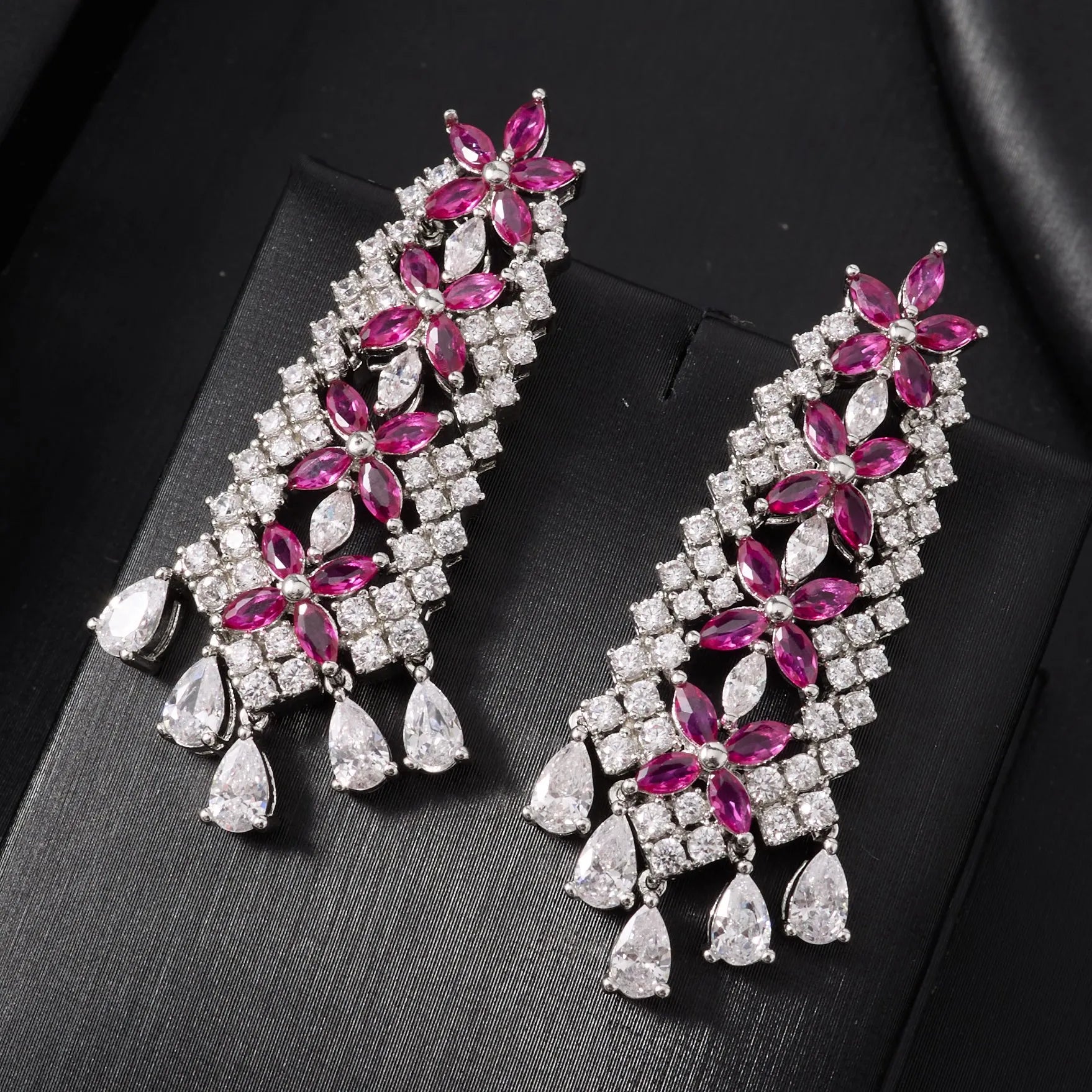 Luxury Double Layer Cubic Zircon Bridal Necklace Set
