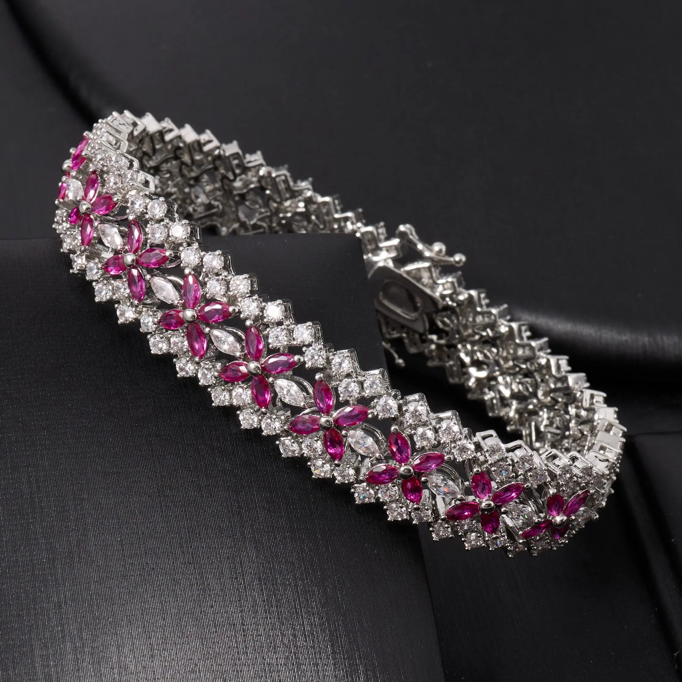 Luxury Double Layer Cubic Zircon Bridal Necklace Set