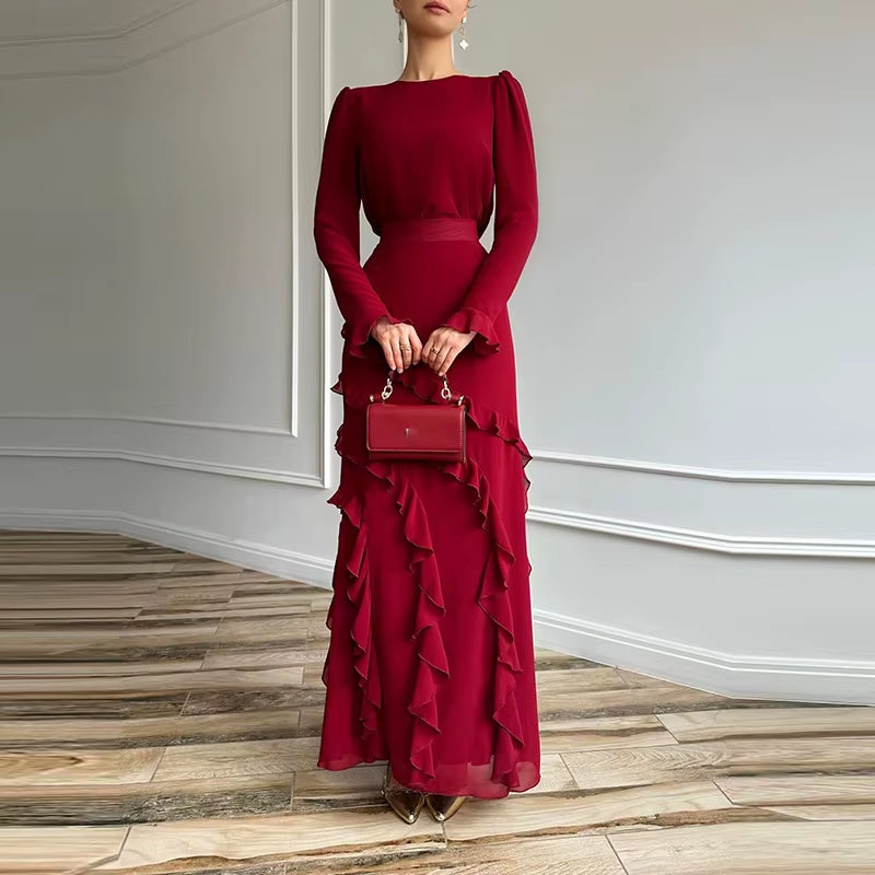 New Women Summer Slim Outfits  Long Sleeve Dress