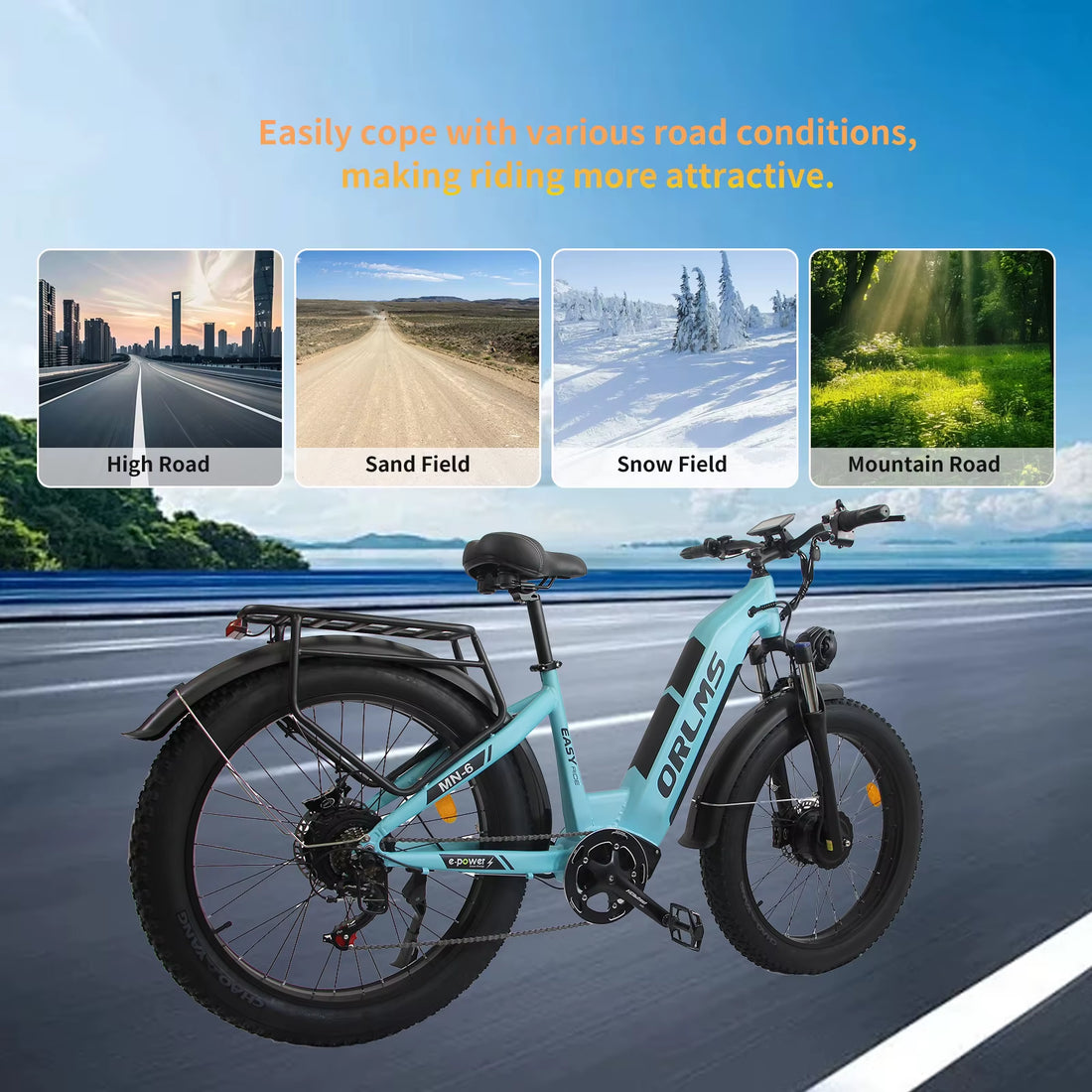MF1 E-Bike - 52V 23Ah Battery Electric Bike,26-Inch All-Terrain Fat Tire