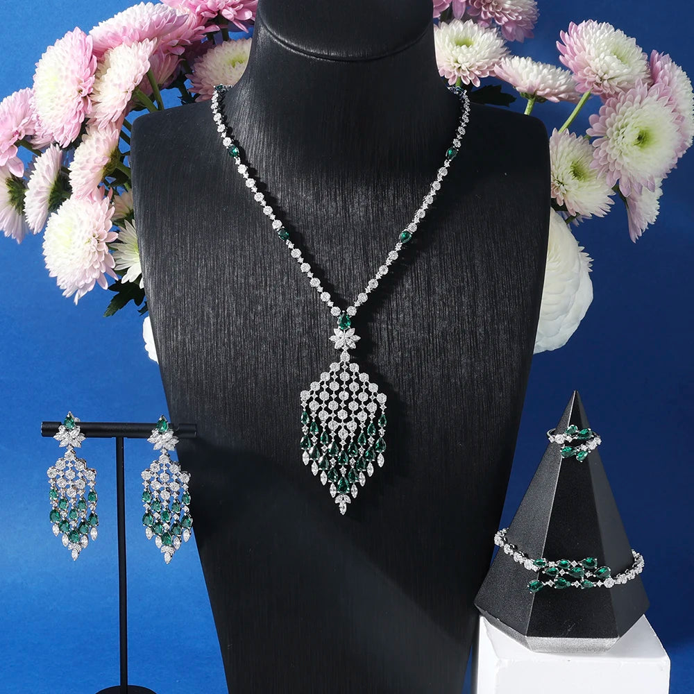 Luxury Cubic Zirconia Bridal Jewelry Set for Women – Wedding Necklace and Engagement Accessories