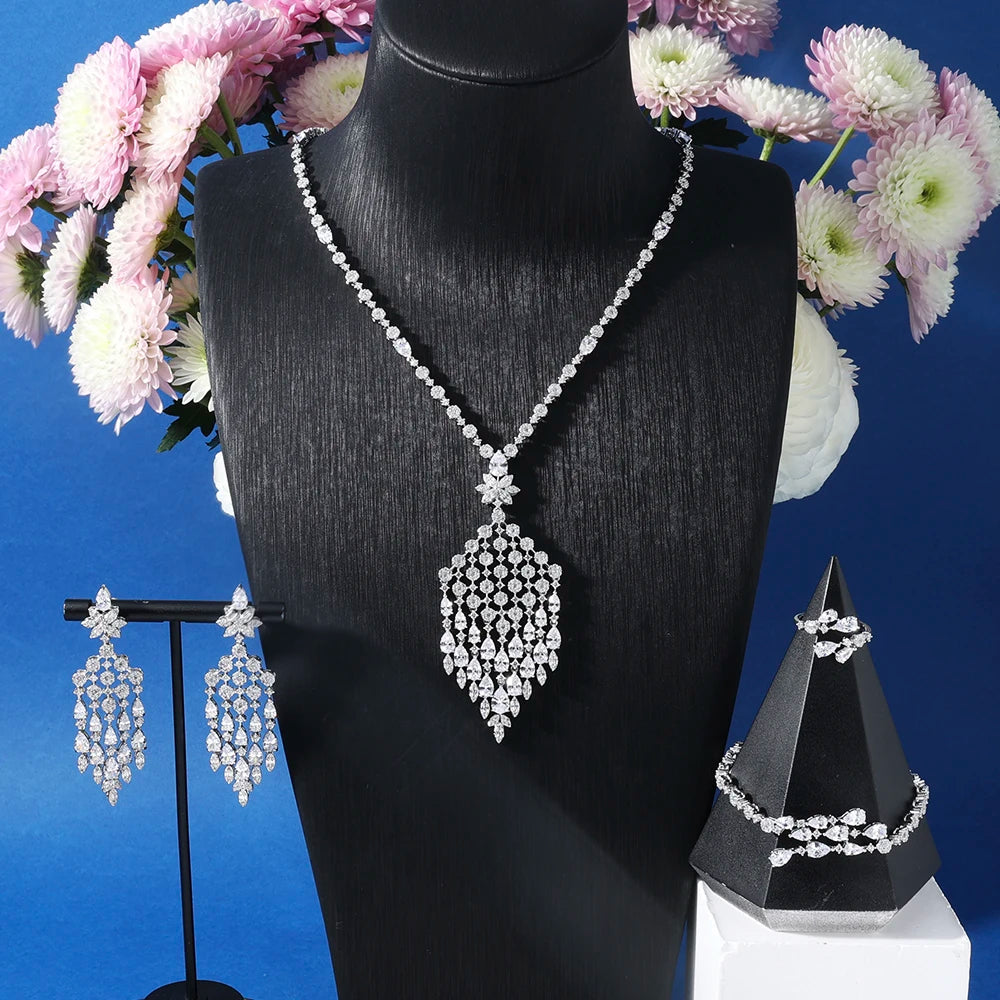 Luxury Cubic Zirconia Bridal Jewelry Set for Women – Wedding Necklace and Engagement Accessories