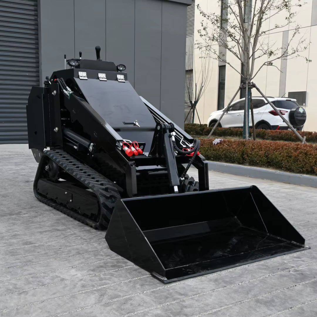Compact Mini Skidsteer Model T750: Diesel/Electric, Stump Grinder, Brush Cutter, Dual Hydraulics (Hi-Flow)