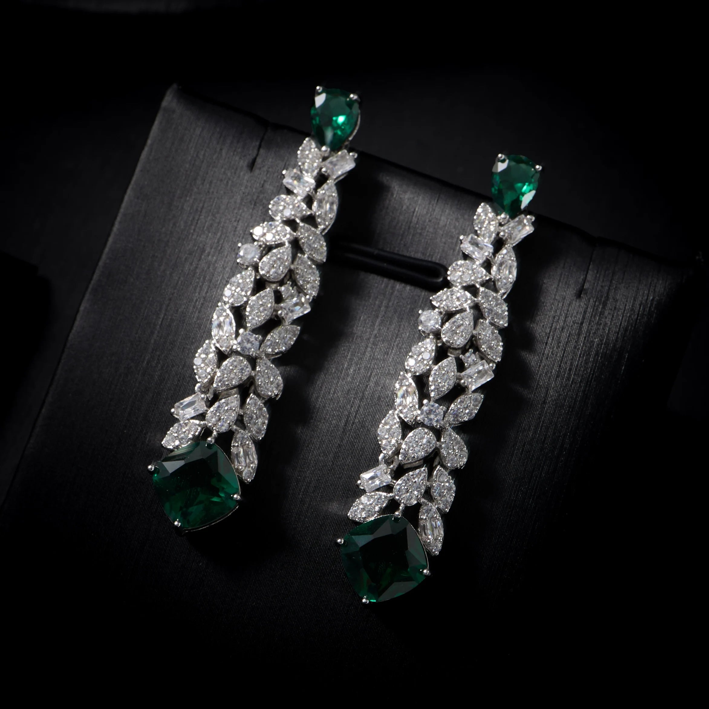 Luxury 2-Piece Cubic Zirconia Tassel Bridal Jewellery Set
