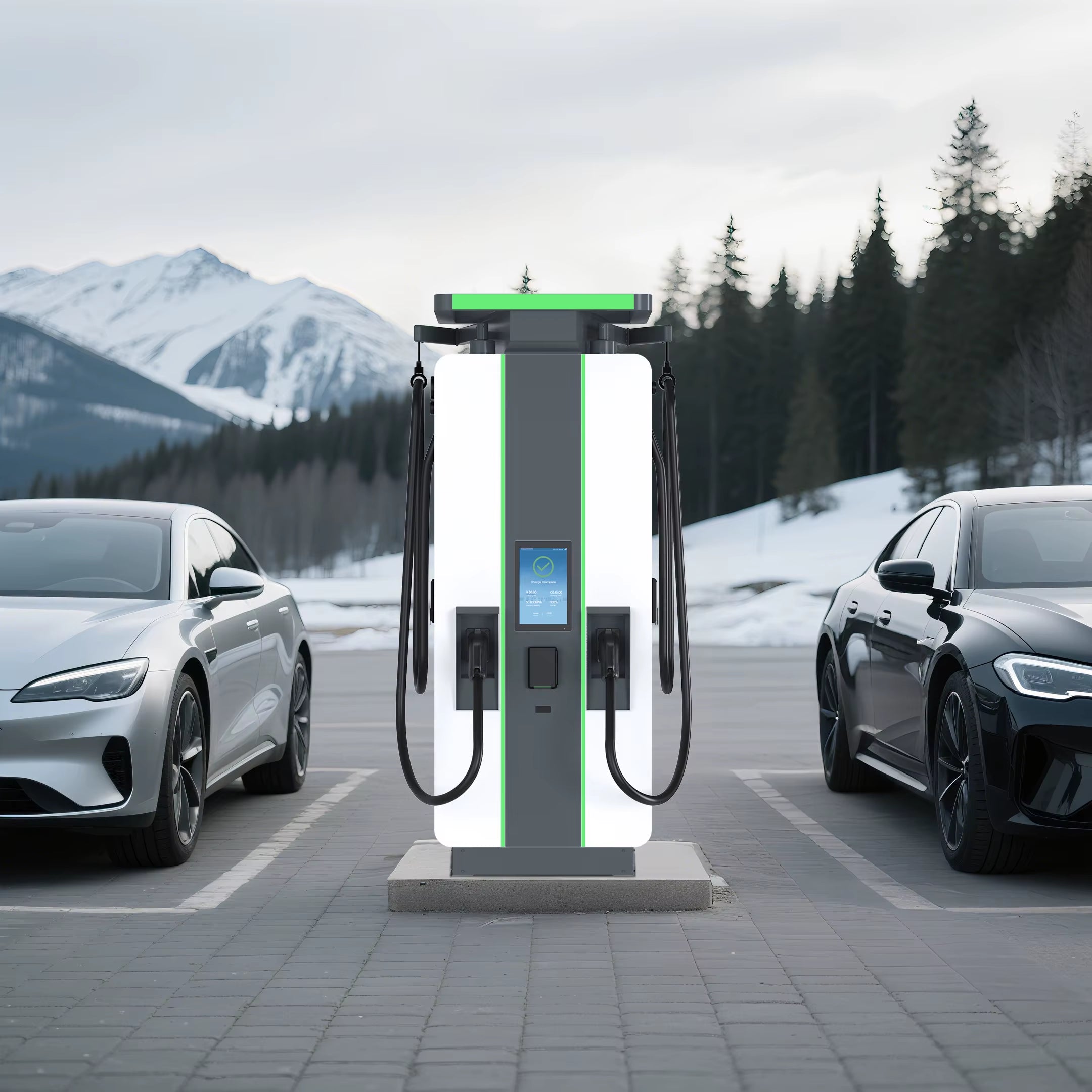 Commercial EV Fast Charging Station 40Kw to 360Kw | CCS2 / GB/T / Chademo Compatible