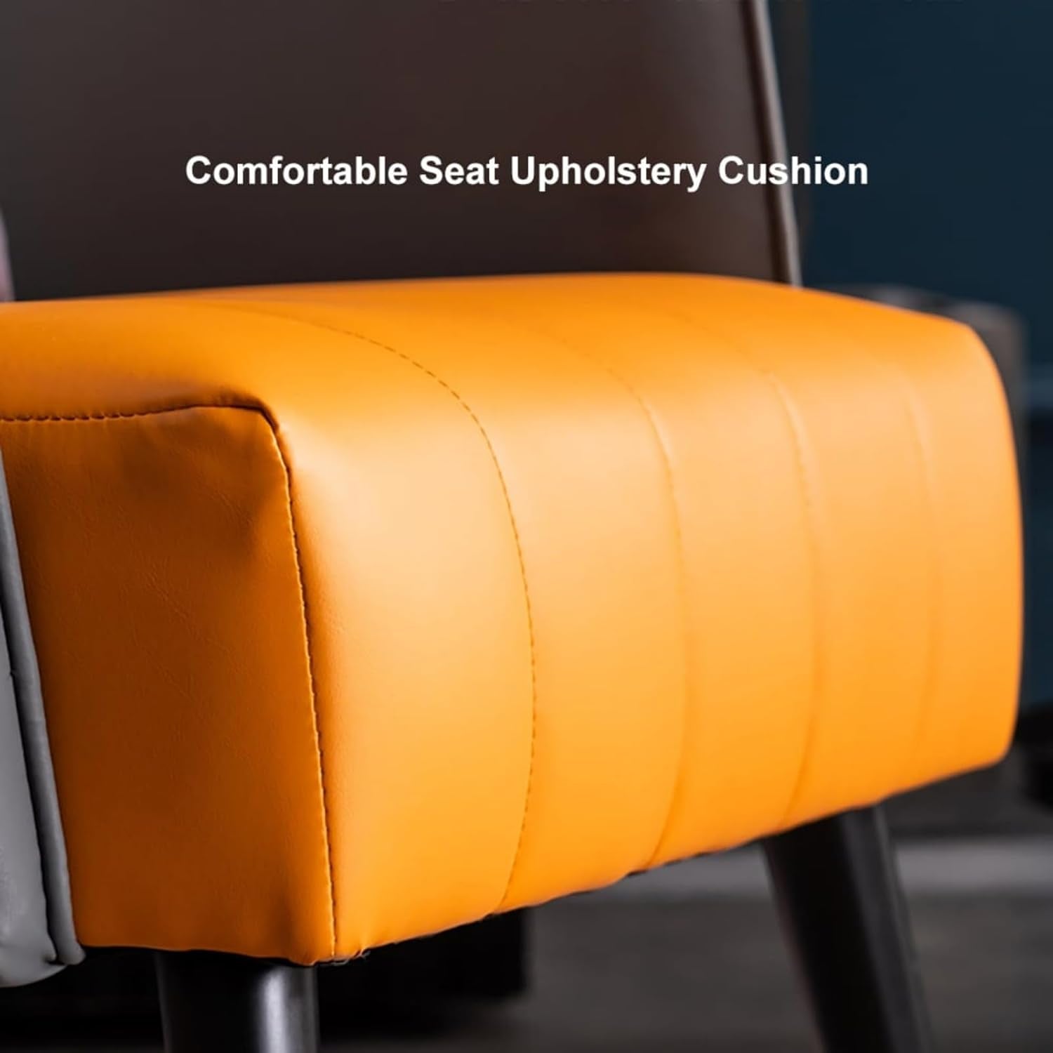 Leather Accent Chair with High Back Microfiber 