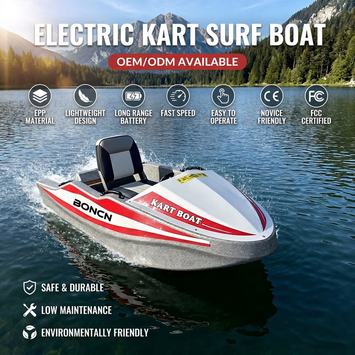 EPP Electric Kart Boat 2 Seats Ocean Waters Surfing Fishing Entertainment Family Leisure Waterproof Durable