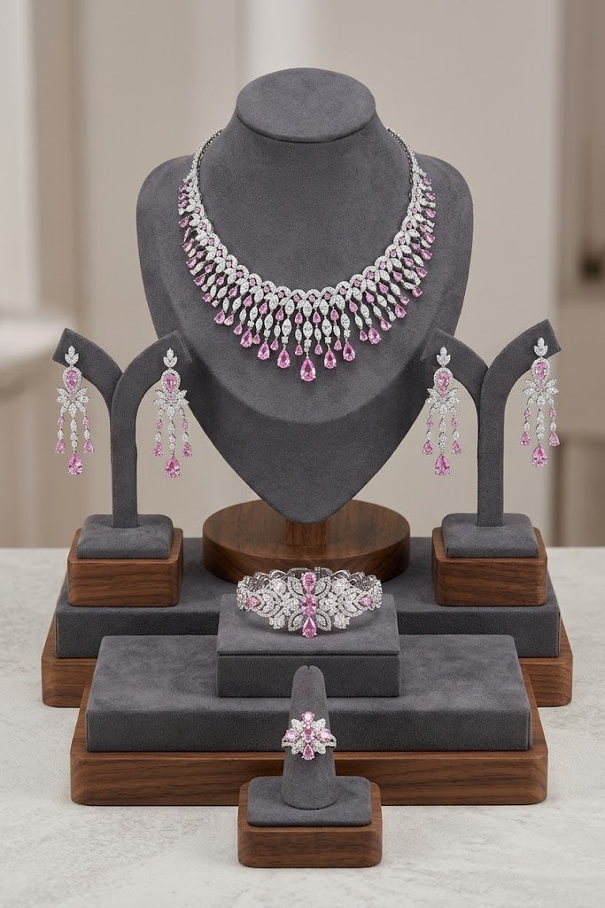 Luxury Cubic Zirconia Bridal Jewellery Set for Women Wedding Necklace
