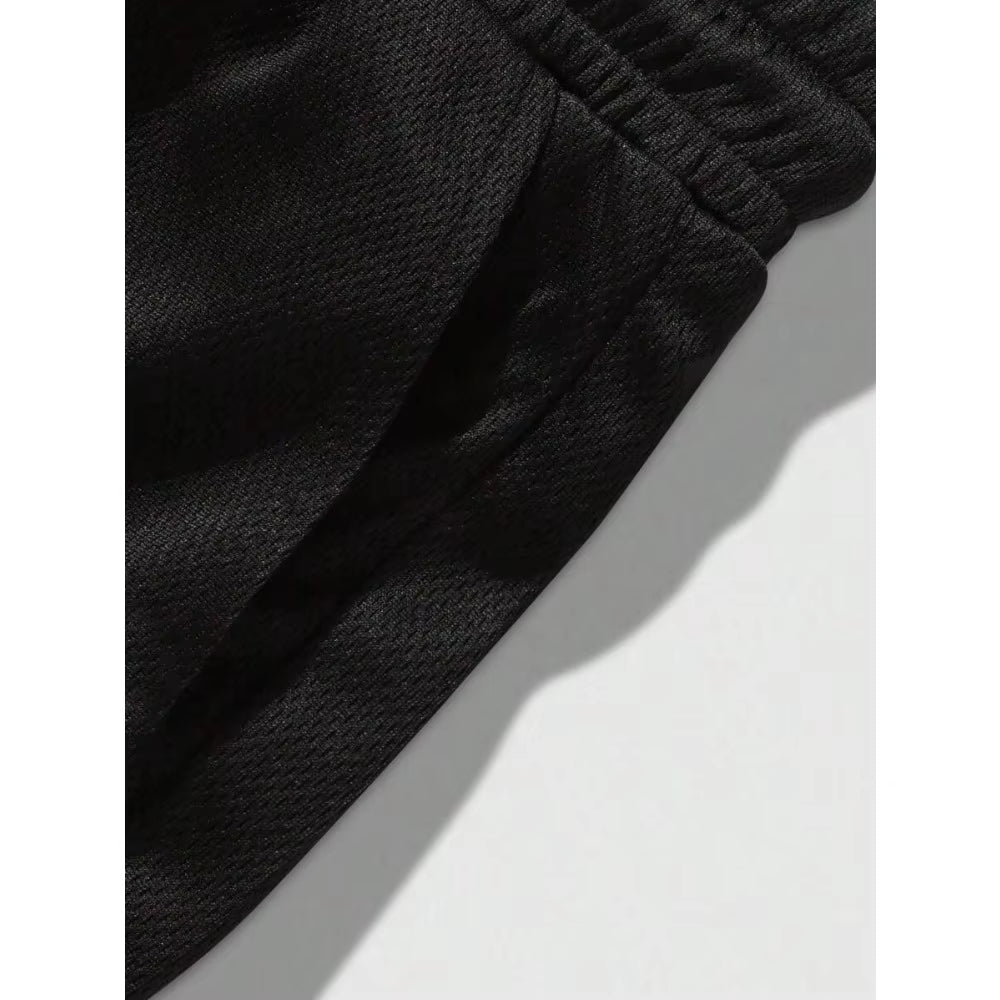 Men's Cross Print Drawstring  Double Layer Shorts 