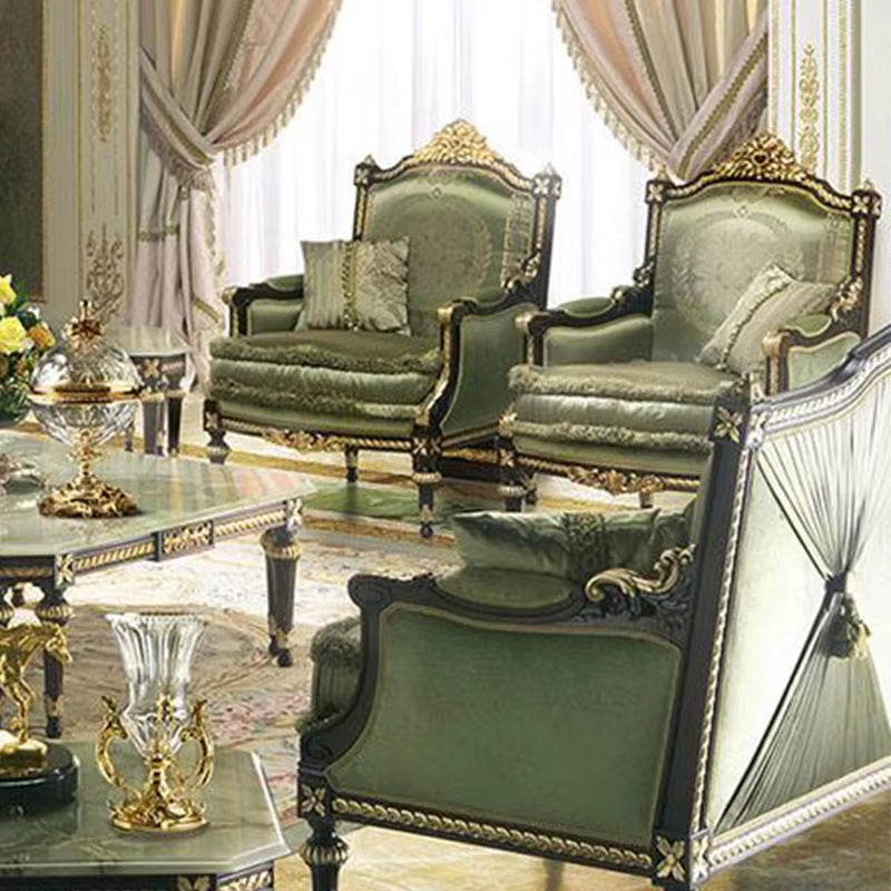New High-End Classical Luxury Solid Wood Sectional Sofa 