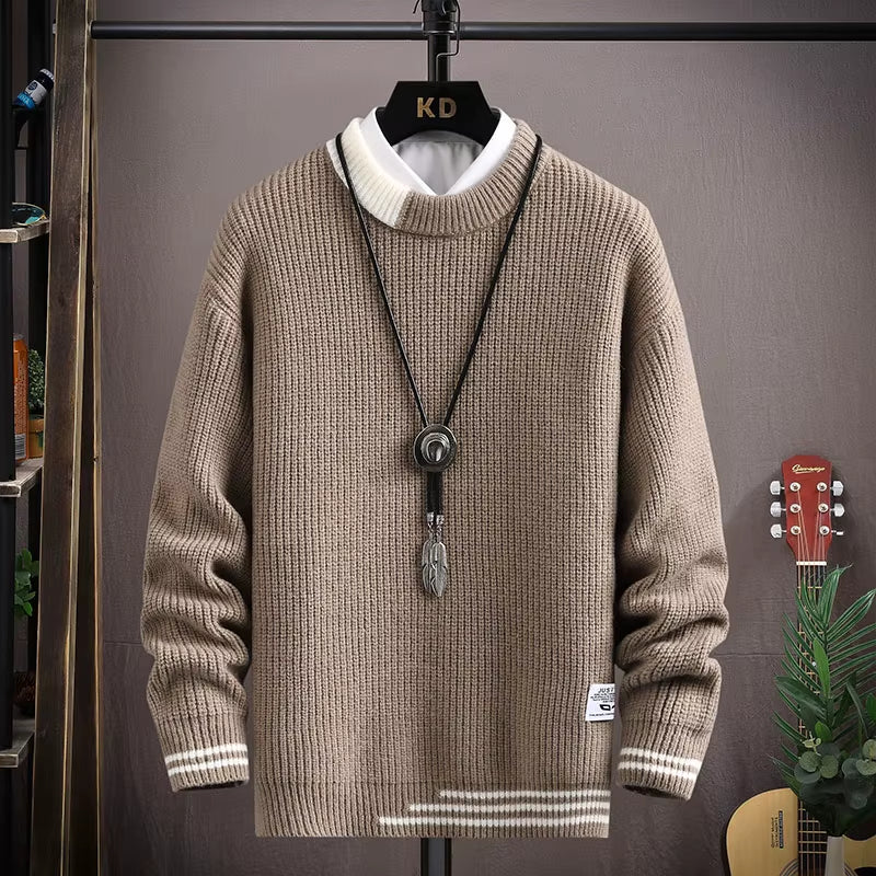 Autumn Winter Sweater Men Womens Thick Warm Top Casual New Fashion Pullover round Solid Top Quality Neck Sweater Knitted Sweater