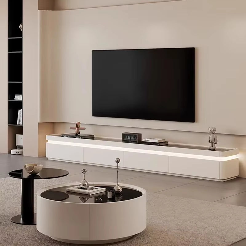 White Floor Living Room Luxury TV Cabinets Nordic Furniture