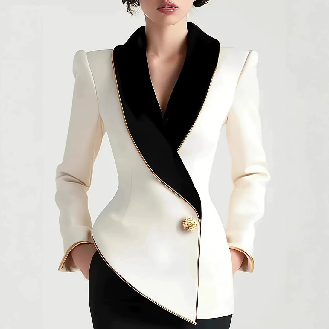 New Women Stylish Blazer Jacket with Black Contrast