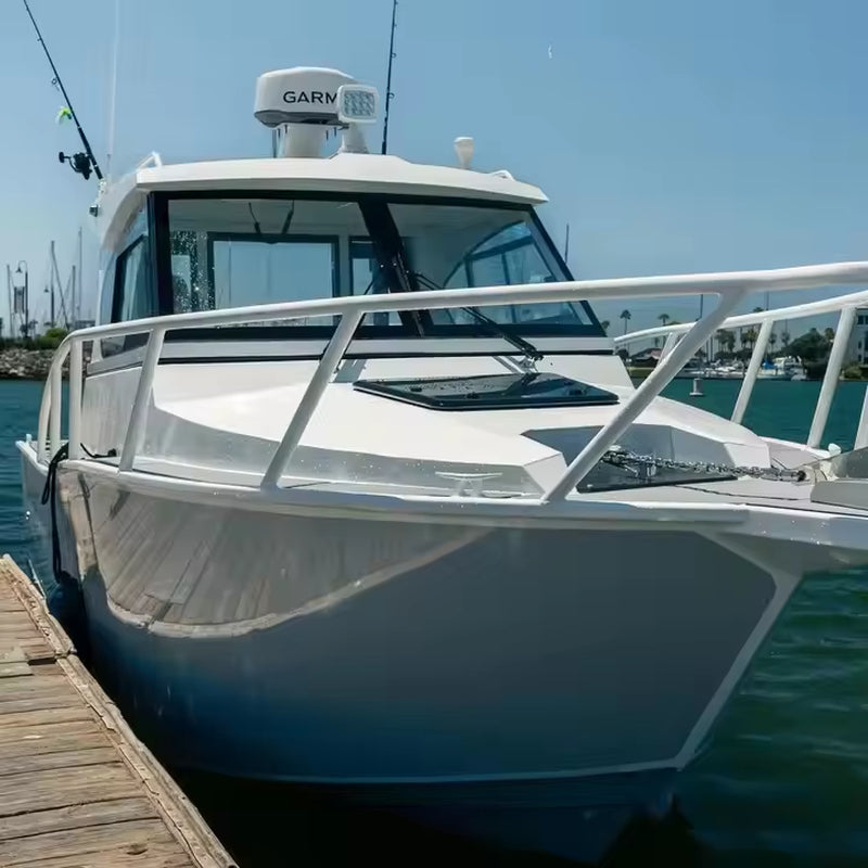 25Ft Deep V Aluminum Fishing Yacht Boat 7.5M Speed Boats with Outboard Engine for Cruising Sports Leisure & Entertainment