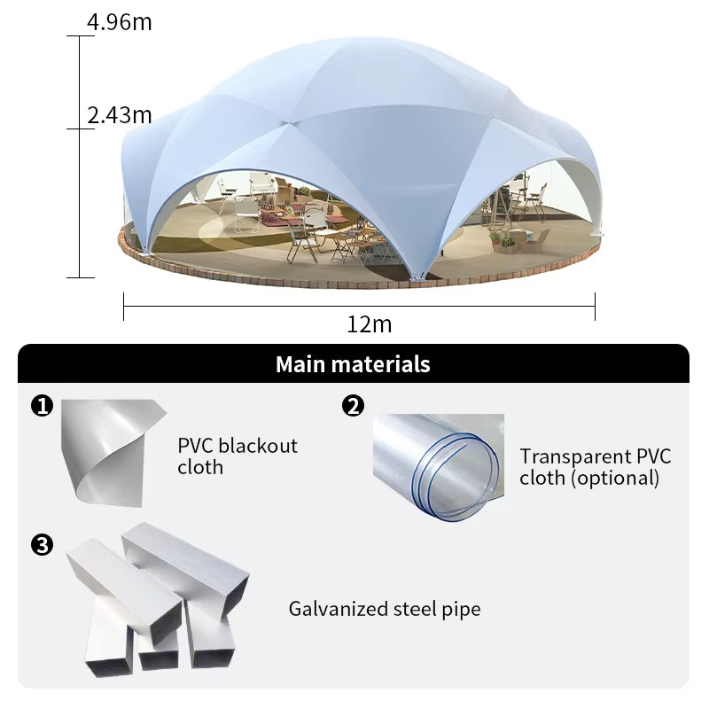 Outdoor Waterproof Luxury Tent Glamping Party Dome Canopy Tent Hotel Tent Coody Petal Dome Tent