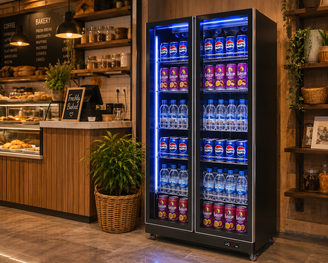 Supermarket Commercial Fridge Beverage Display Fridge Glass Door Upright Showcase Refrigeration