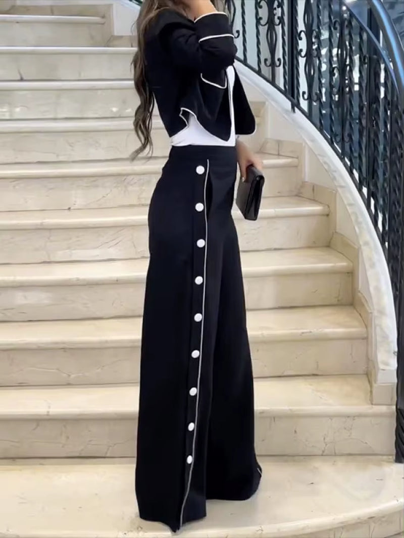 Women Two-Piece Business Casual Pants Set with Jacket