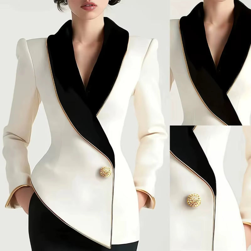 New Women Stylish Blazer Jacket with Black Contrast