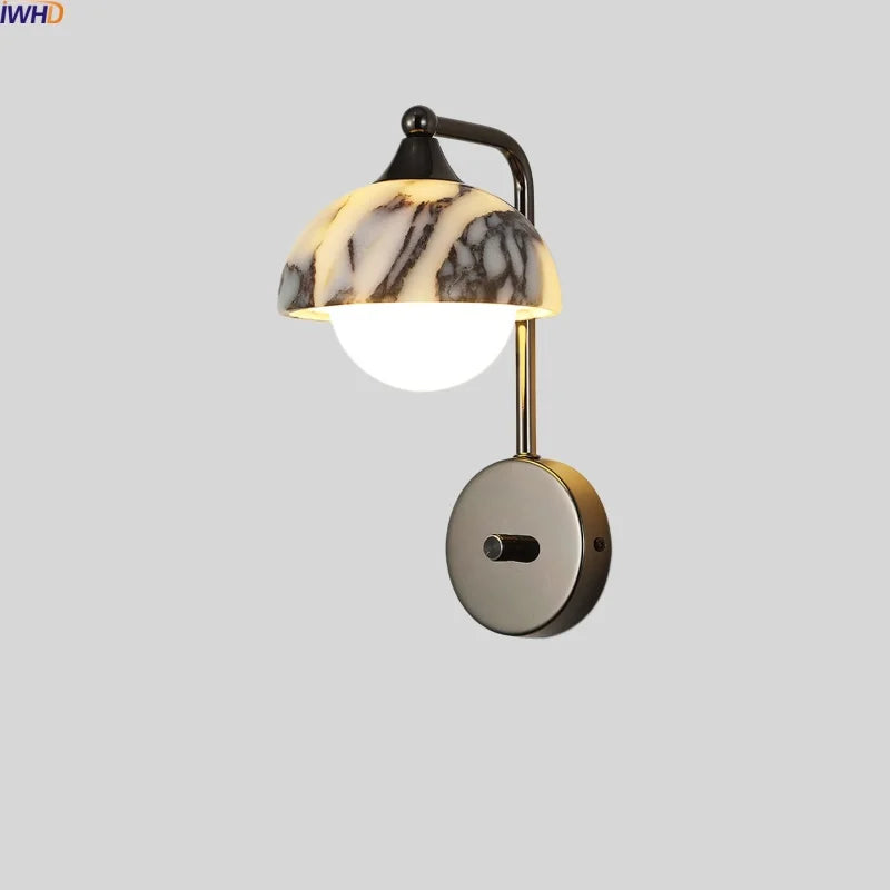 Marble Glass LED Wall Sconces Lights Indoor Bedroom Lamps 