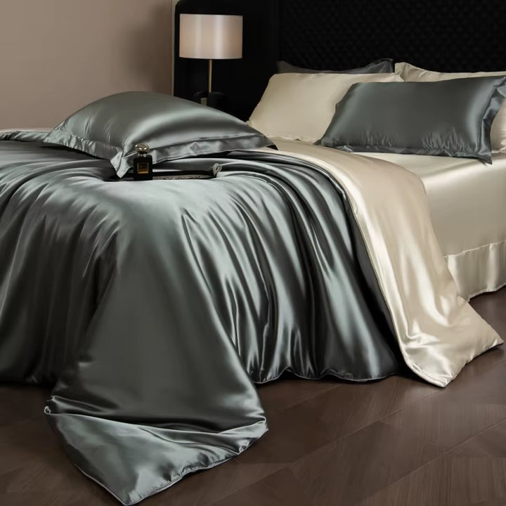 Luxury Silk Bed Sheets Bedding Set with Duvet Covers