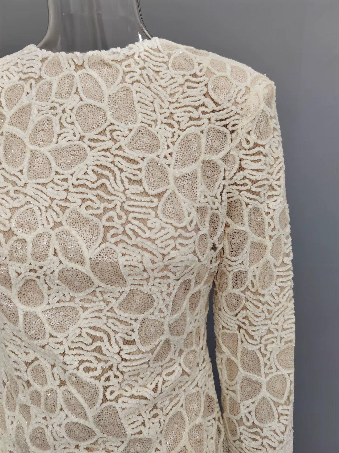 New Women Out Lace Stand Collar Wedding Party Dress 