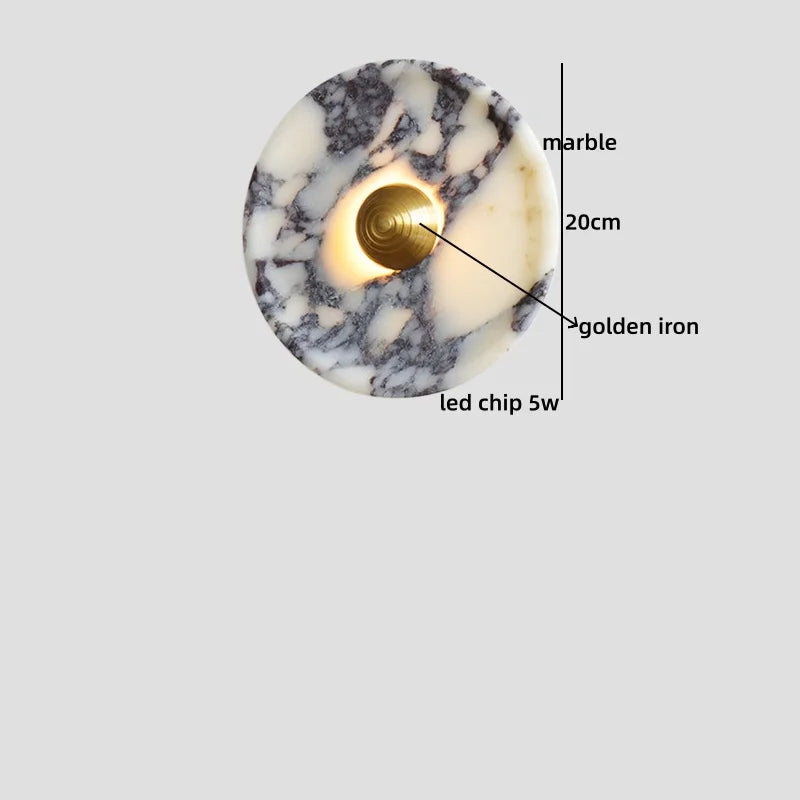Marble Glass LED Wall Sconces Lights Indoor Bedroom Lamps 