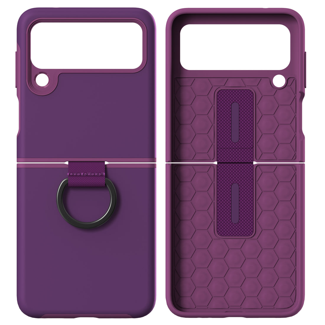 Ring Folding Screen Contrasting Color Phone Case