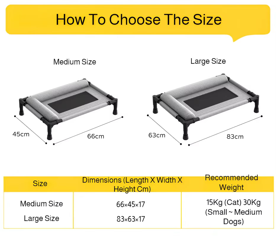 Modern Moisture-Removable/Washable Off-The-Ground Dog Pet Bed 