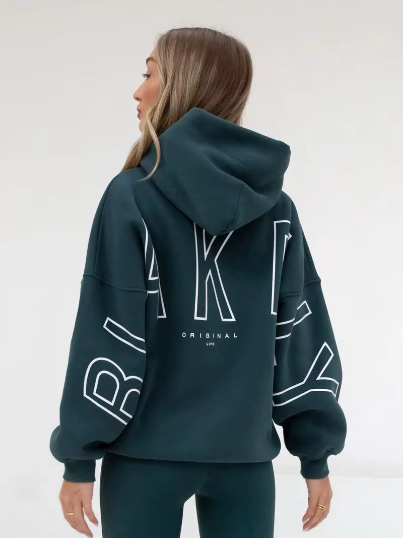 New High Street Trendy Print Oversized Hoodie 