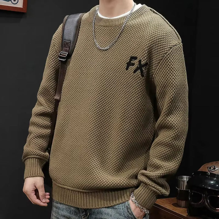 Men'S Knit Sweater Oversize Pullovers Male Solid Color Korean Popular Clothes New in Knitwear Sweatshirt Cashmere Reviews Casual