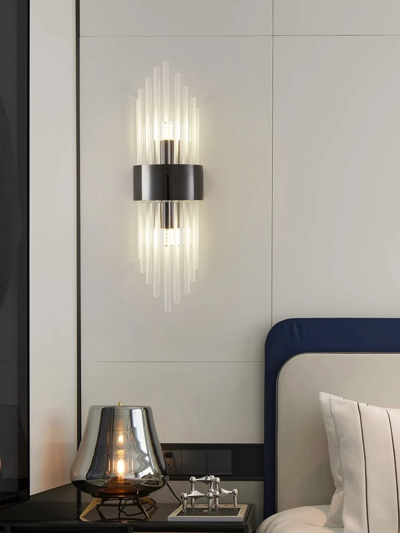 New Gold/Black Stainless Steel Crystal Wall Home Decor Lighting