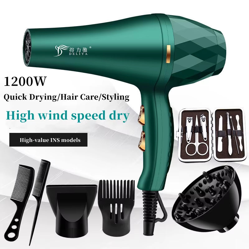 New Fashionable High-Speed Hair Dryer High-Power Quick Drying Set 