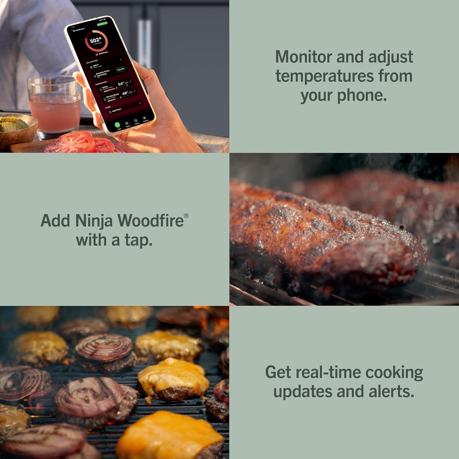 Flexflame Proconnect Grill & Smoker | 5-In-1 Smart Cooking System | Electric & Propane | App-Connected | 3-Burner Digital Control | Roast, Griddle & Pizza Maker | Black/Gold | PG305