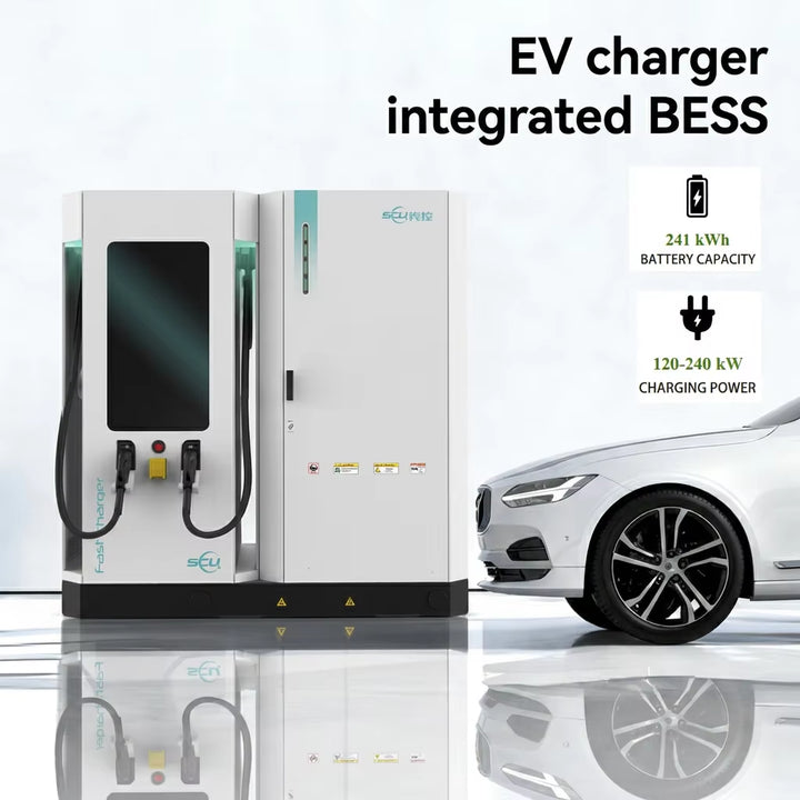 SCU All in One DC EV Charger with Battery Storage 120Kw 240Kw Super Fast EV Charging Station with Lower Grid Power Supply