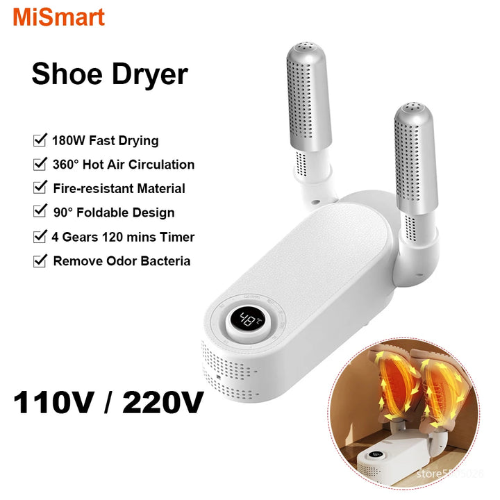 110V/220V Shoe Dryers Portable Electric Shoes Dryer UV Boots Warmer 180W Fast Heating Foldable Shoe Deodorizer Drying Machine