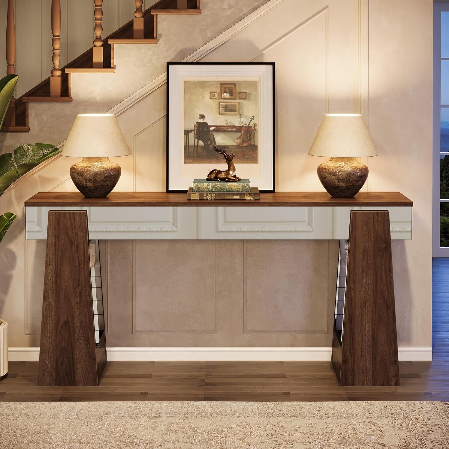 New Mirrored Console, Farmhouse Wooden Entryways