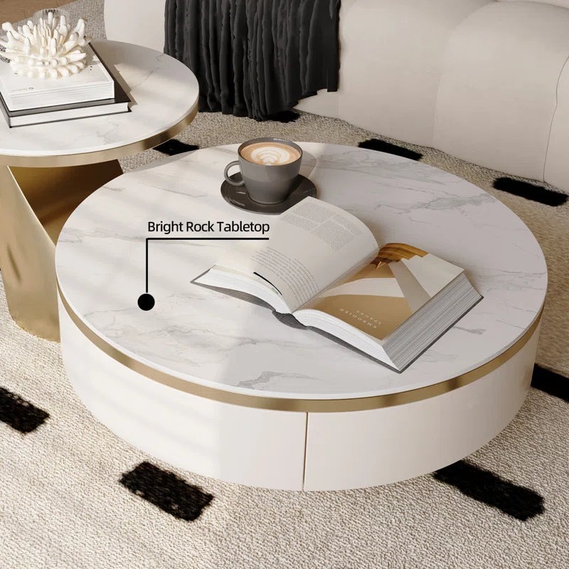 New Italian Craft Coffee Table with Storage Heat & Wear-Resistant