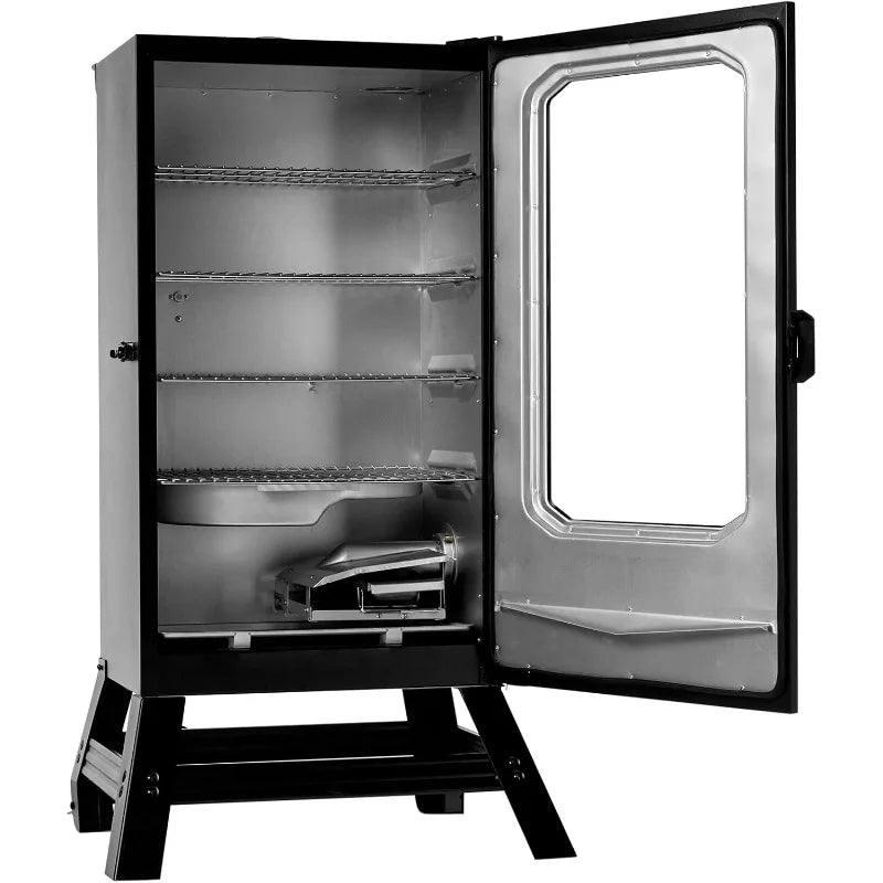 Masterbuilt® Digital Electric Vertical BBQ Smoker with Leg Kit, Side Wood Chip Loader and 710 Cooking Square Inches in Black