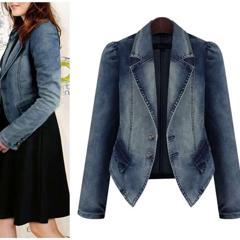 New Women Modern Denim Jacket Blazer