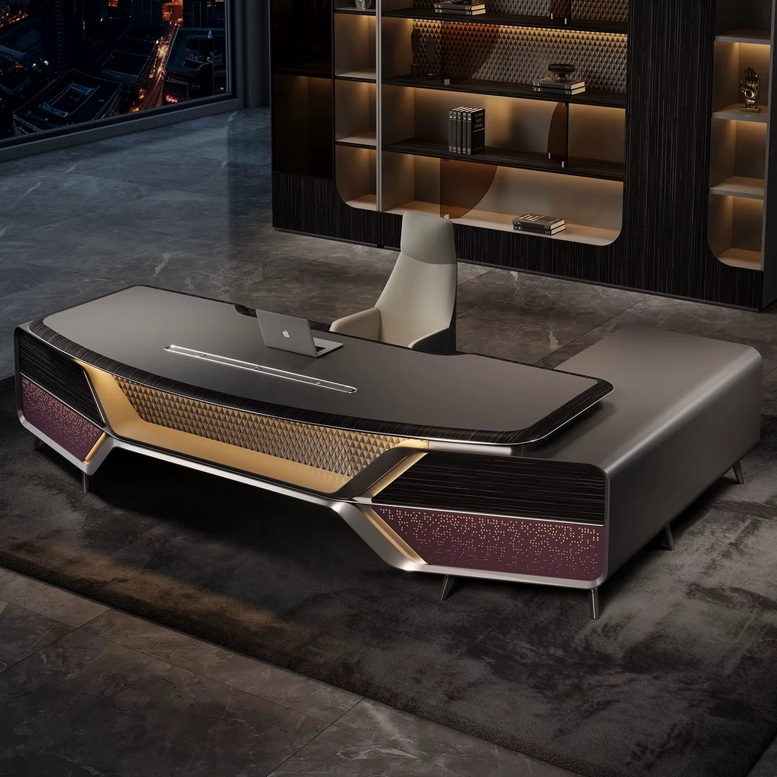 Office Furniture Modern Design Luxury Modern Wooden Executive Office Desk and Chair Office Tableand Chair Set
