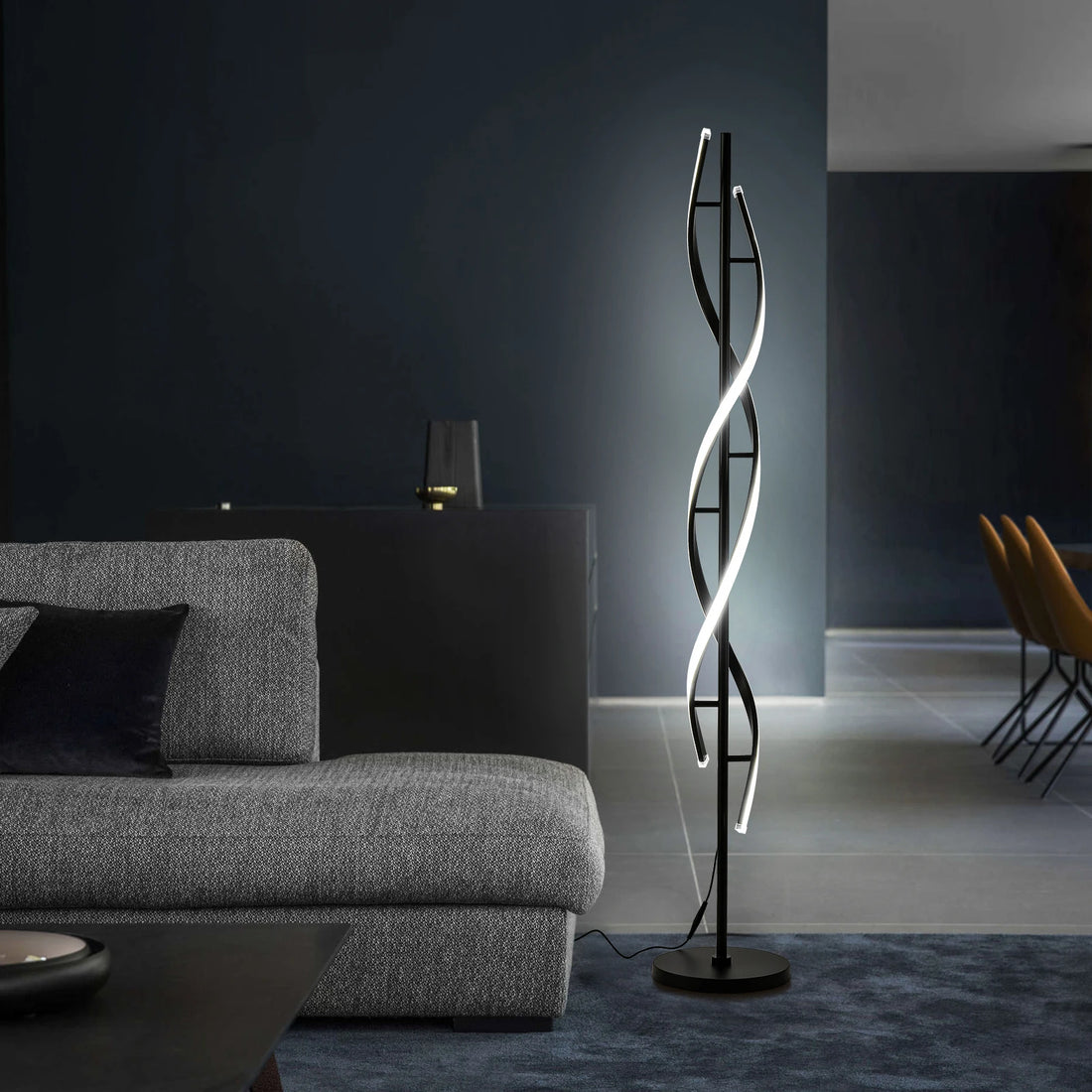 Modern Spiral LED Floor Lamp for Living Room, Bedroom and Office