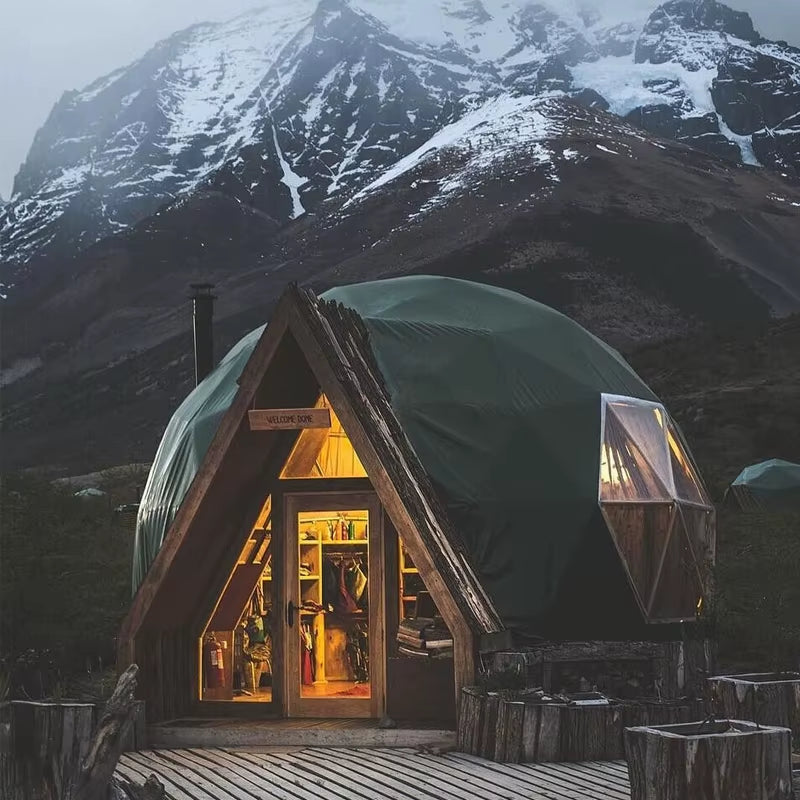 Luxury Resort Hotel House Winter Glamping Geodesic Igloo Dome Tent 6M with Clear Skylight