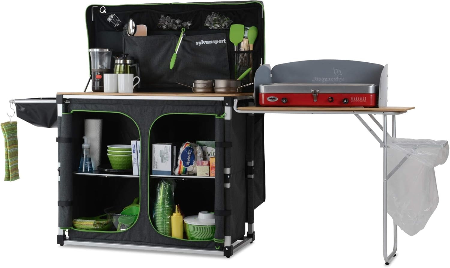 Outdoor Camp Kitchen System for Easy Cooking, Clean Up, Camping Meal Prep, Glamping and Camping Essentials, Dine-O-Max Large Version
