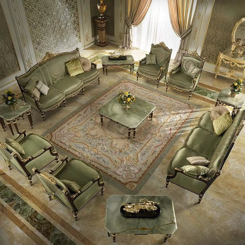 New High-End Classical Luxury Solid Wood Sectional Sofa 