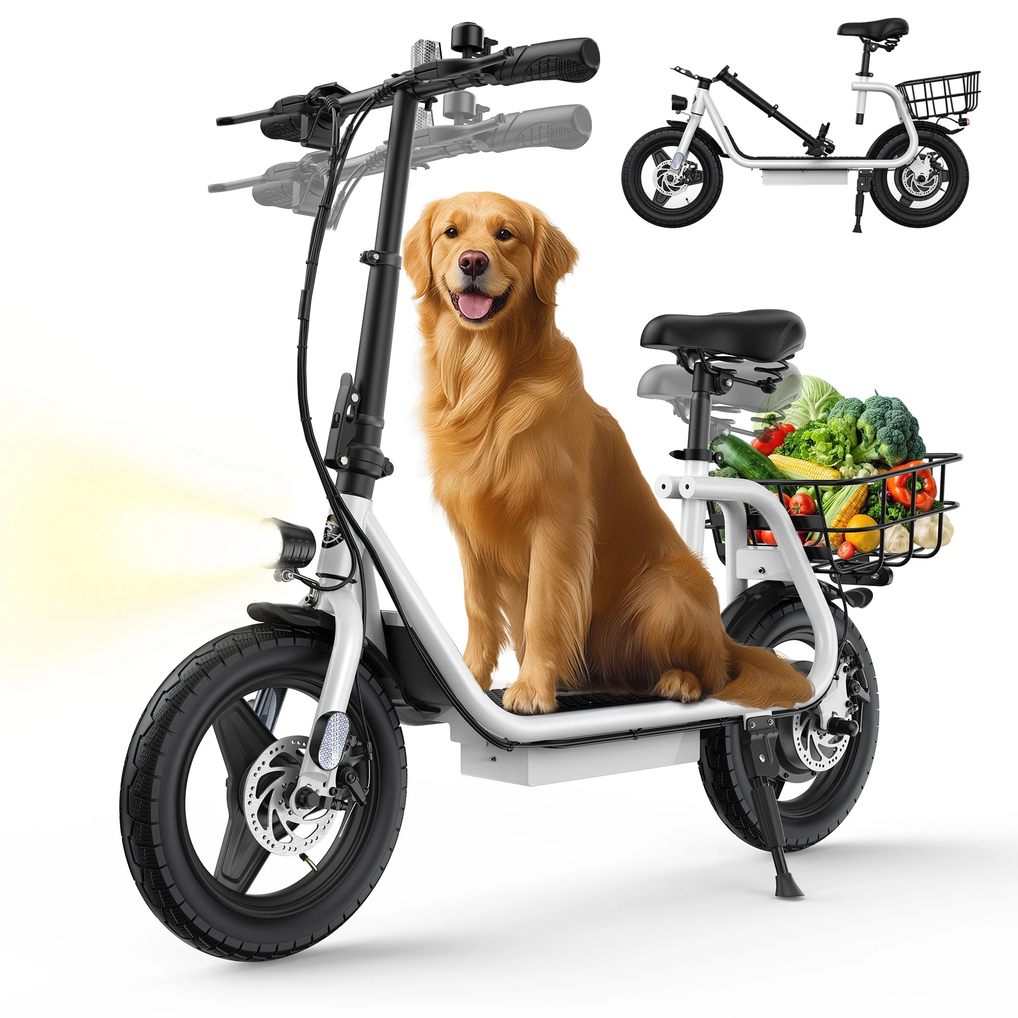 New P2 Adult Electric Scooter 500W Motor with Basket